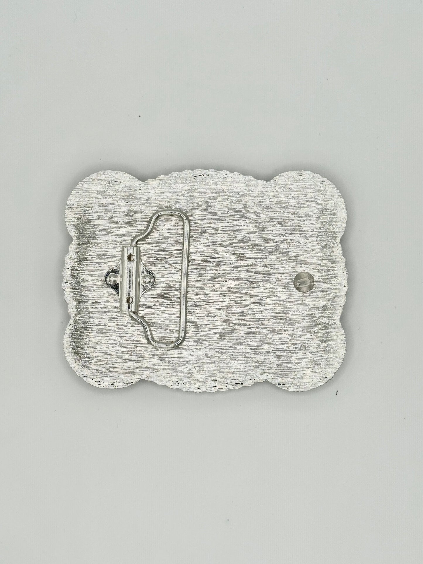 Vaquero Rezando- black and silver belt buckle