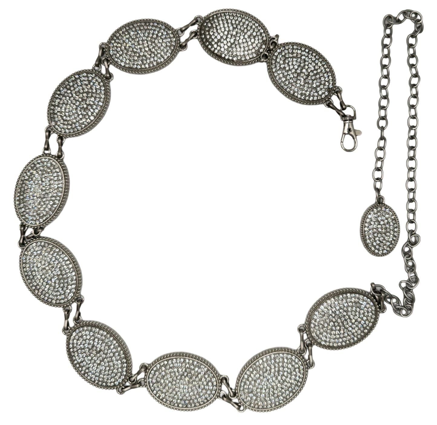 Chain belt- Silver stoned