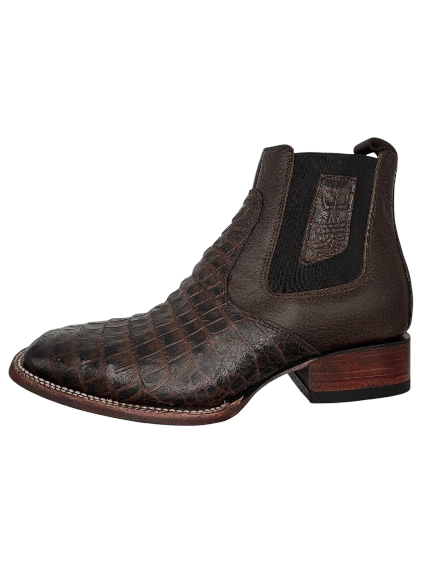 Botin De Coccodrillo grabado Cafe