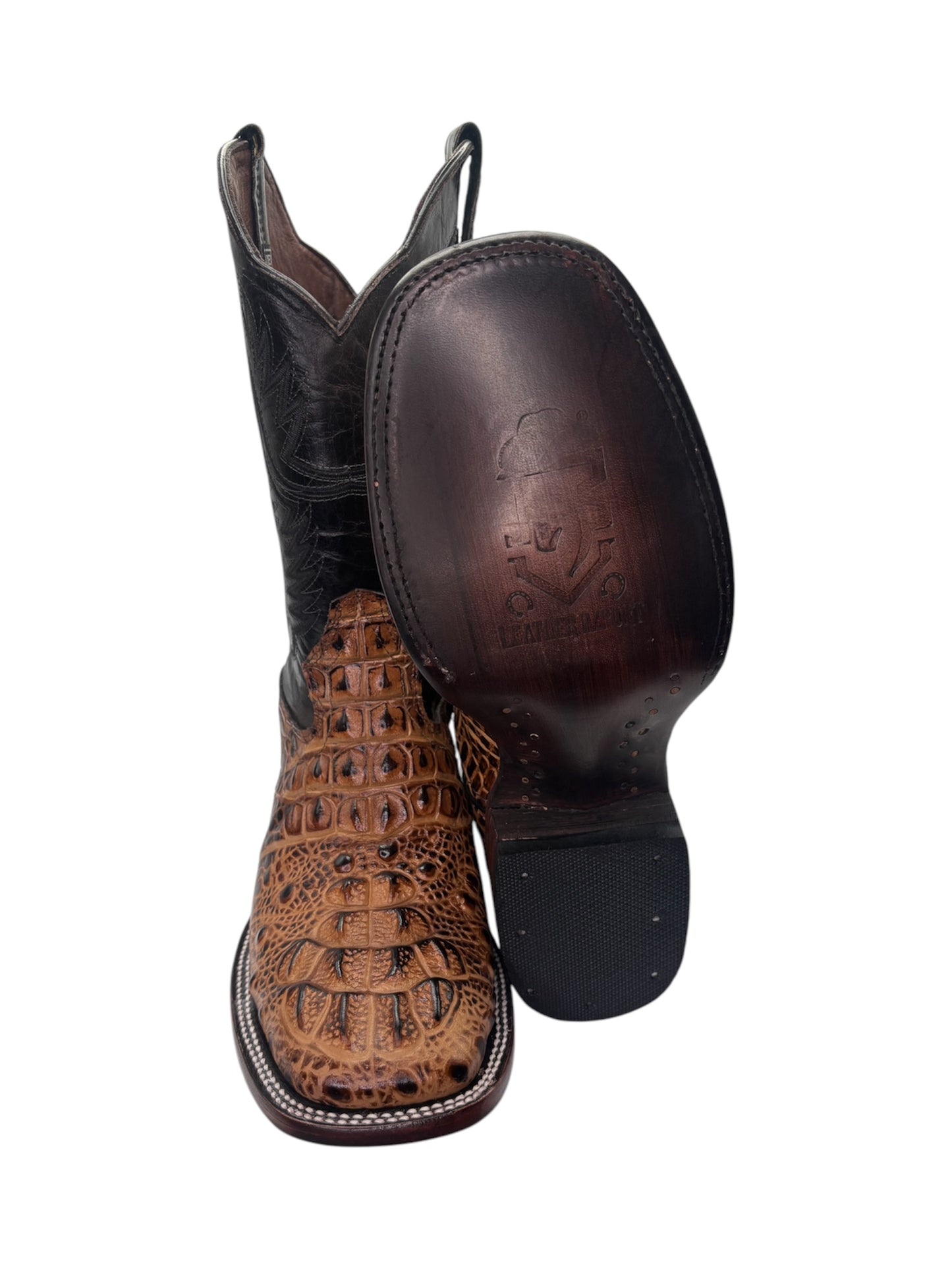 Bota de Coco Nuca Miel 100%piel grabado