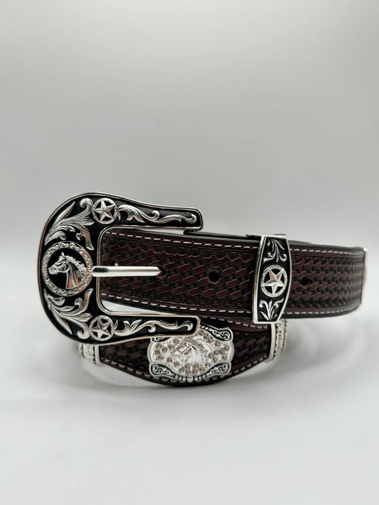 Brown Stallion Western Concho Belt