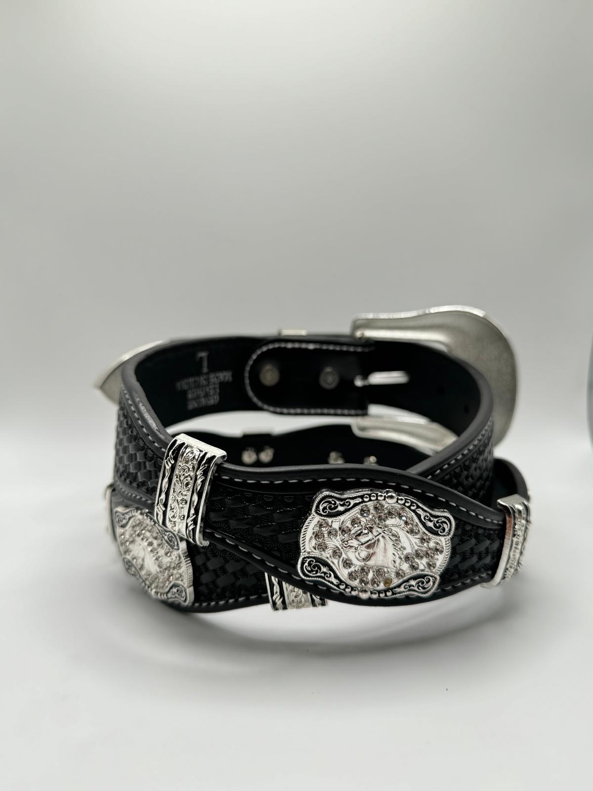 "Black Stallion Western Concho Belt"