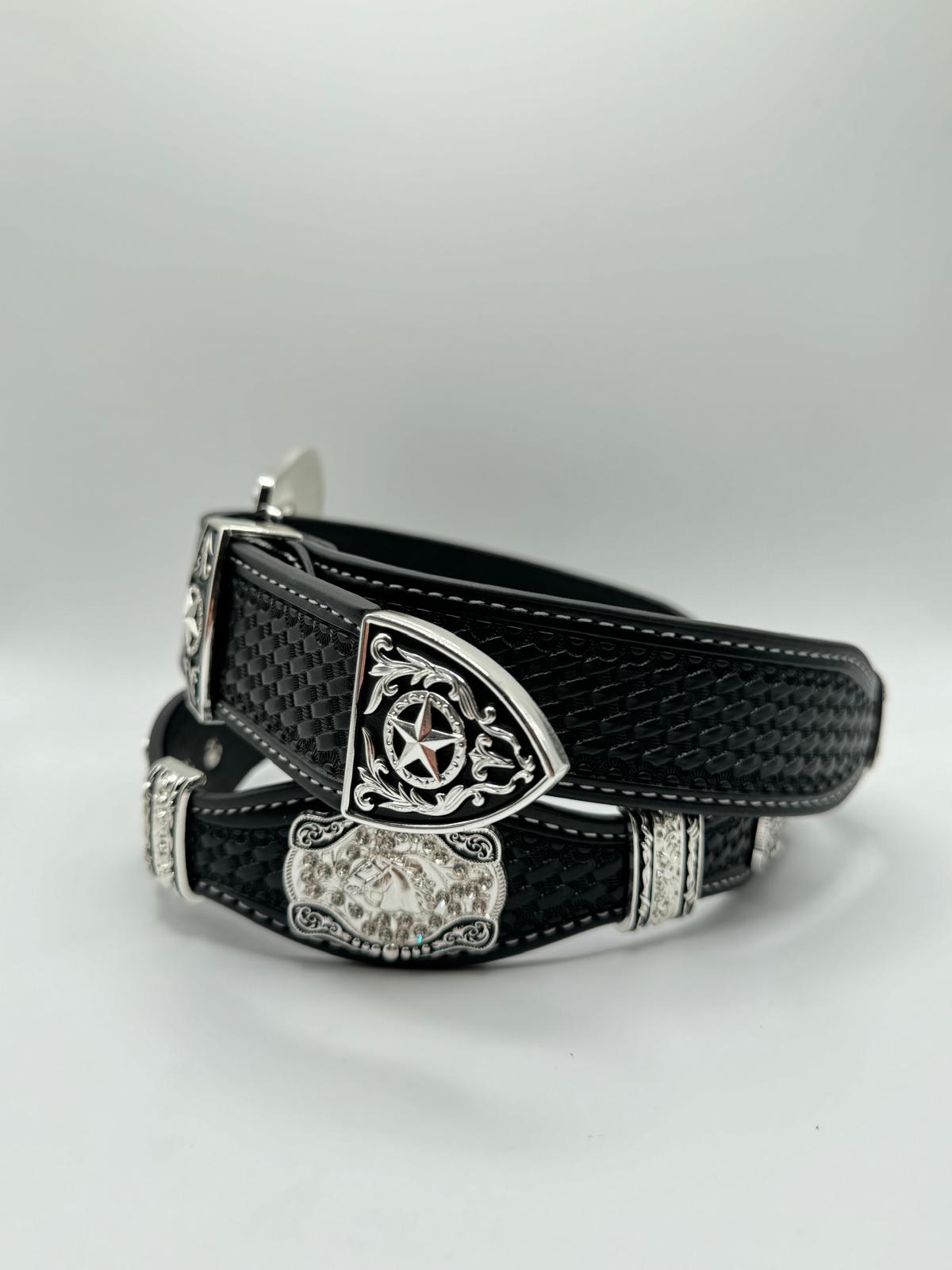 "Black Stallion Western Concho Belt"