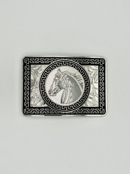 Horse head belt buckle- Silver