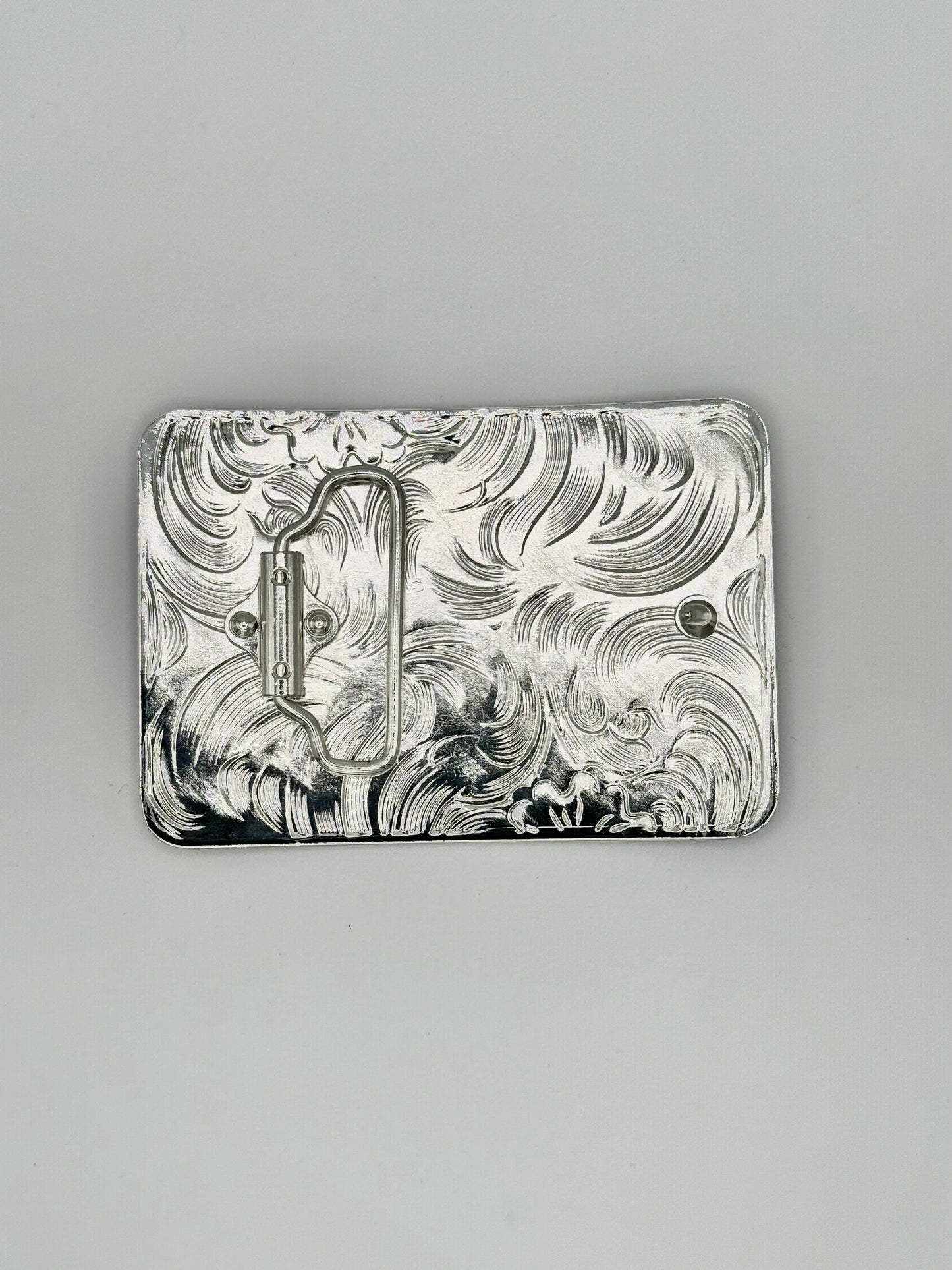 Dueling roosters Belt buckle- Silver