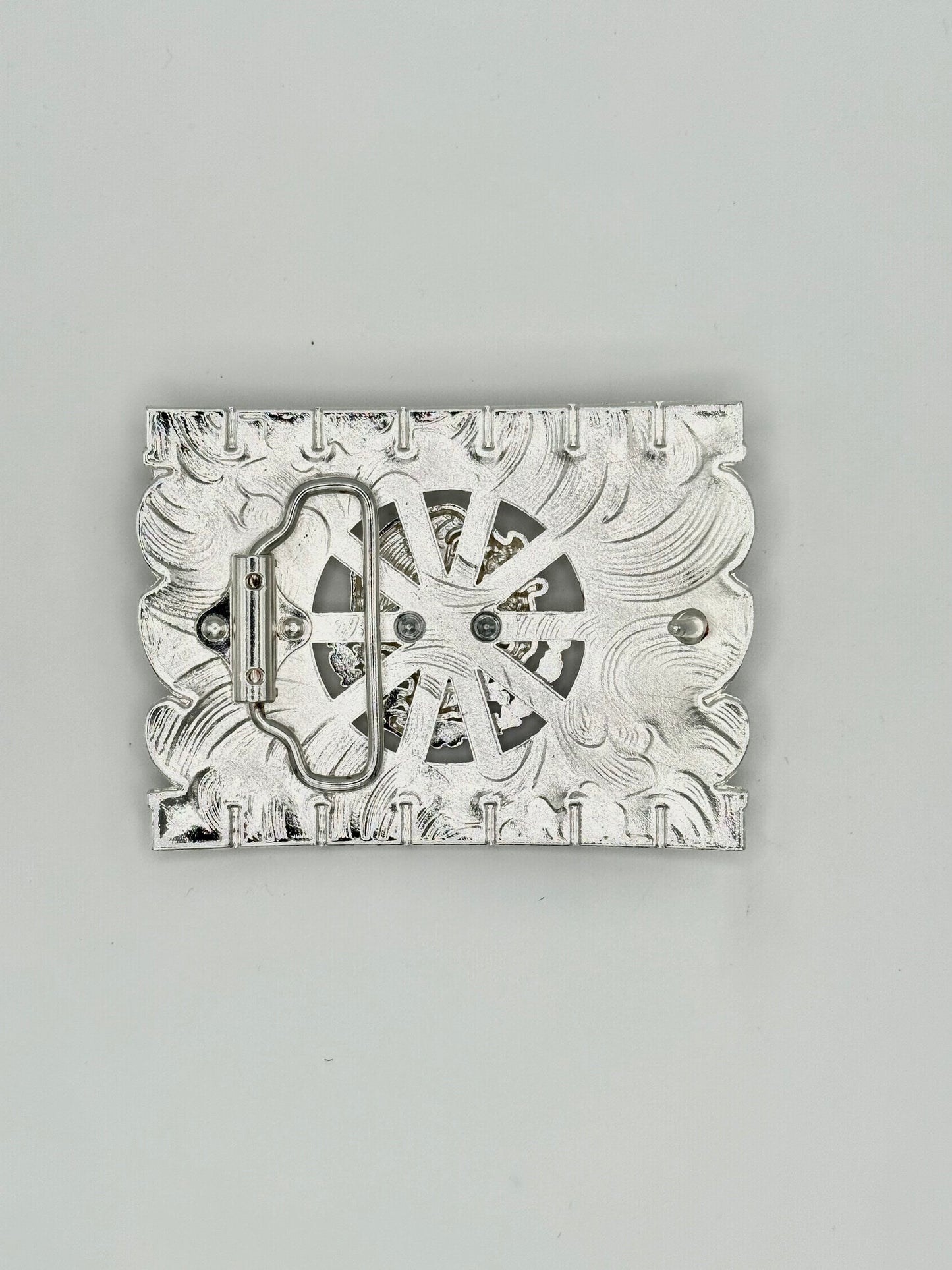 Silver Escudo de Mexico belt buckle