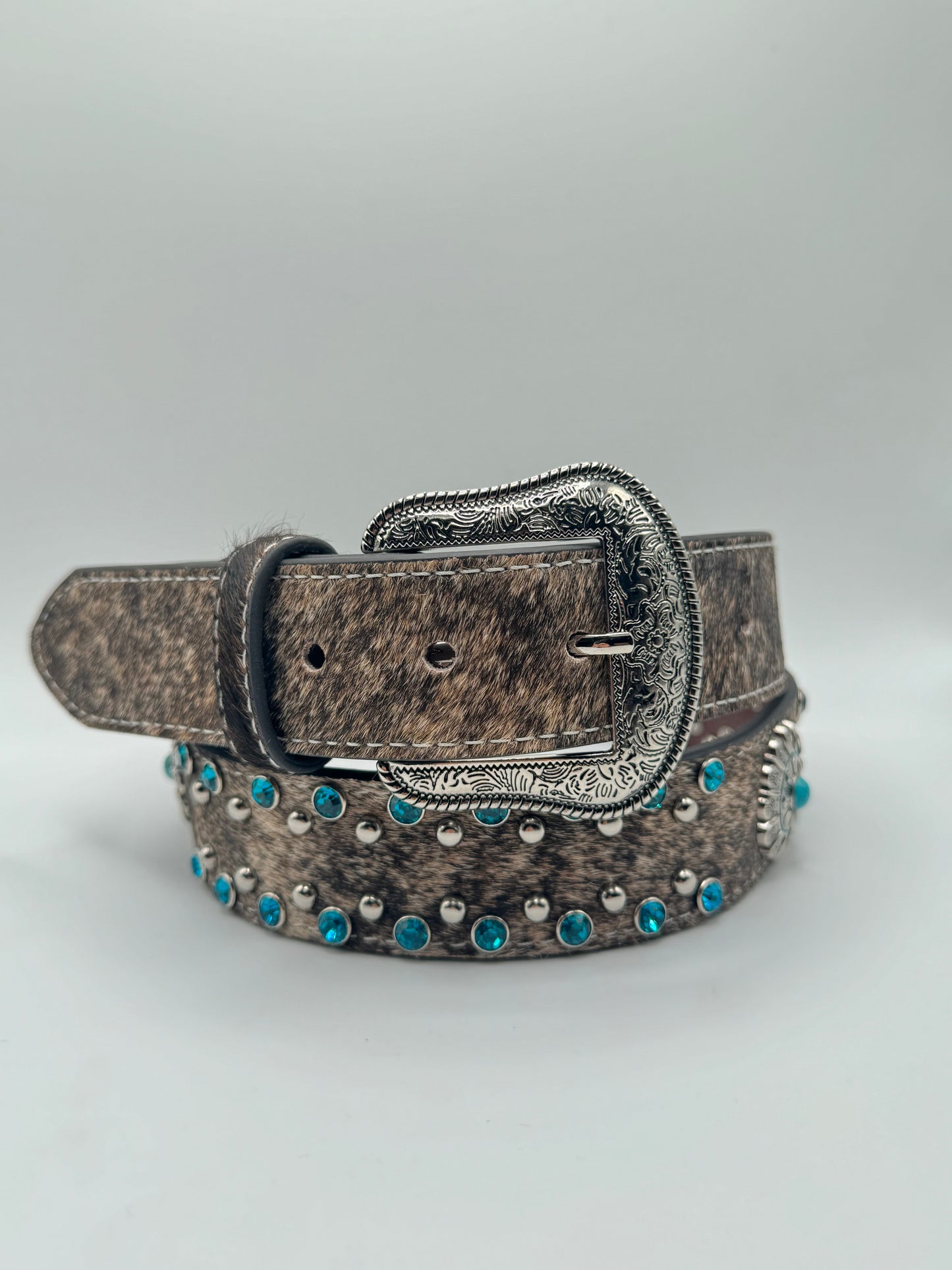 Turquoise Cowhide Belt