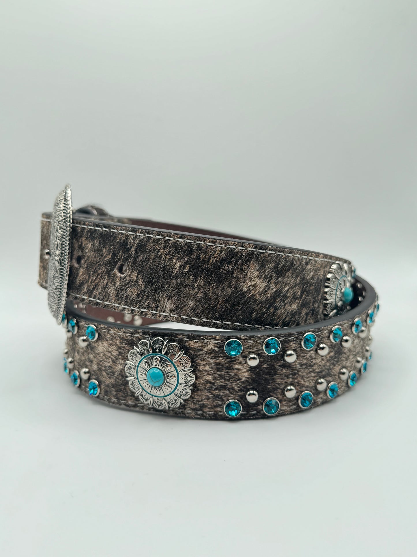 Turquoise Cowhide Belt