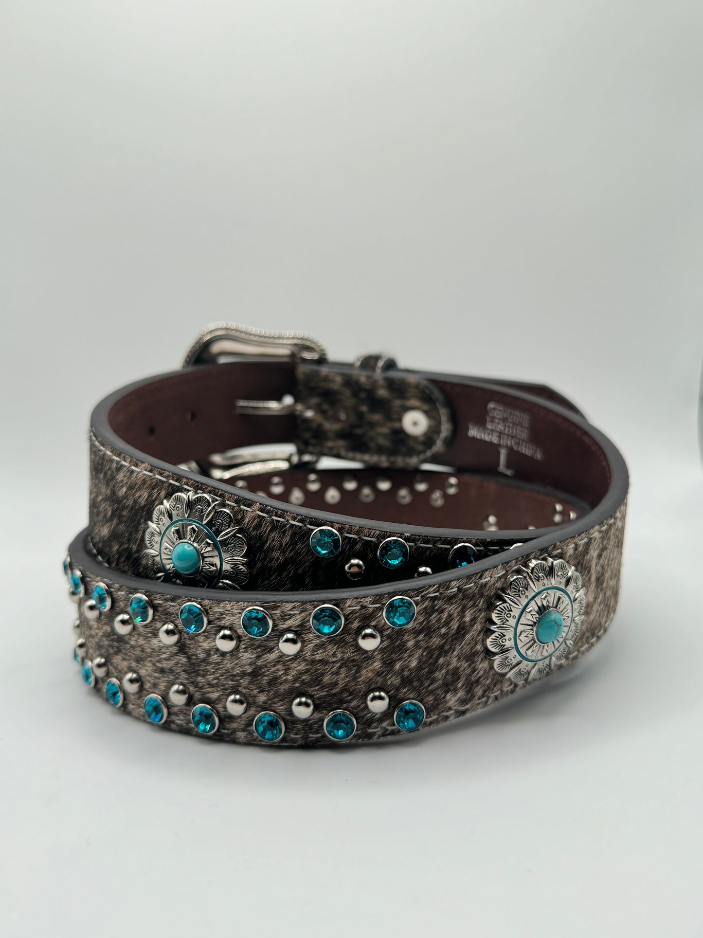 Turquoise Cowhide Belt