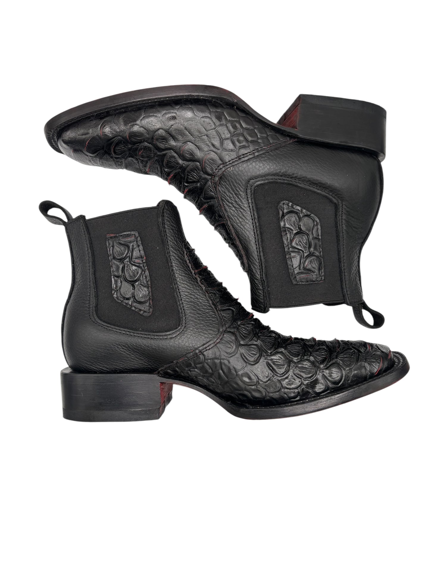 Botin De Anaconda 100%Piel con suela roja
