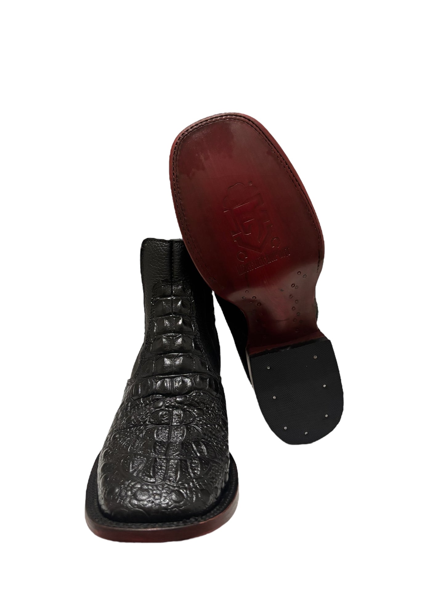 Botin De Nuca Cocodrillo grabado Negro