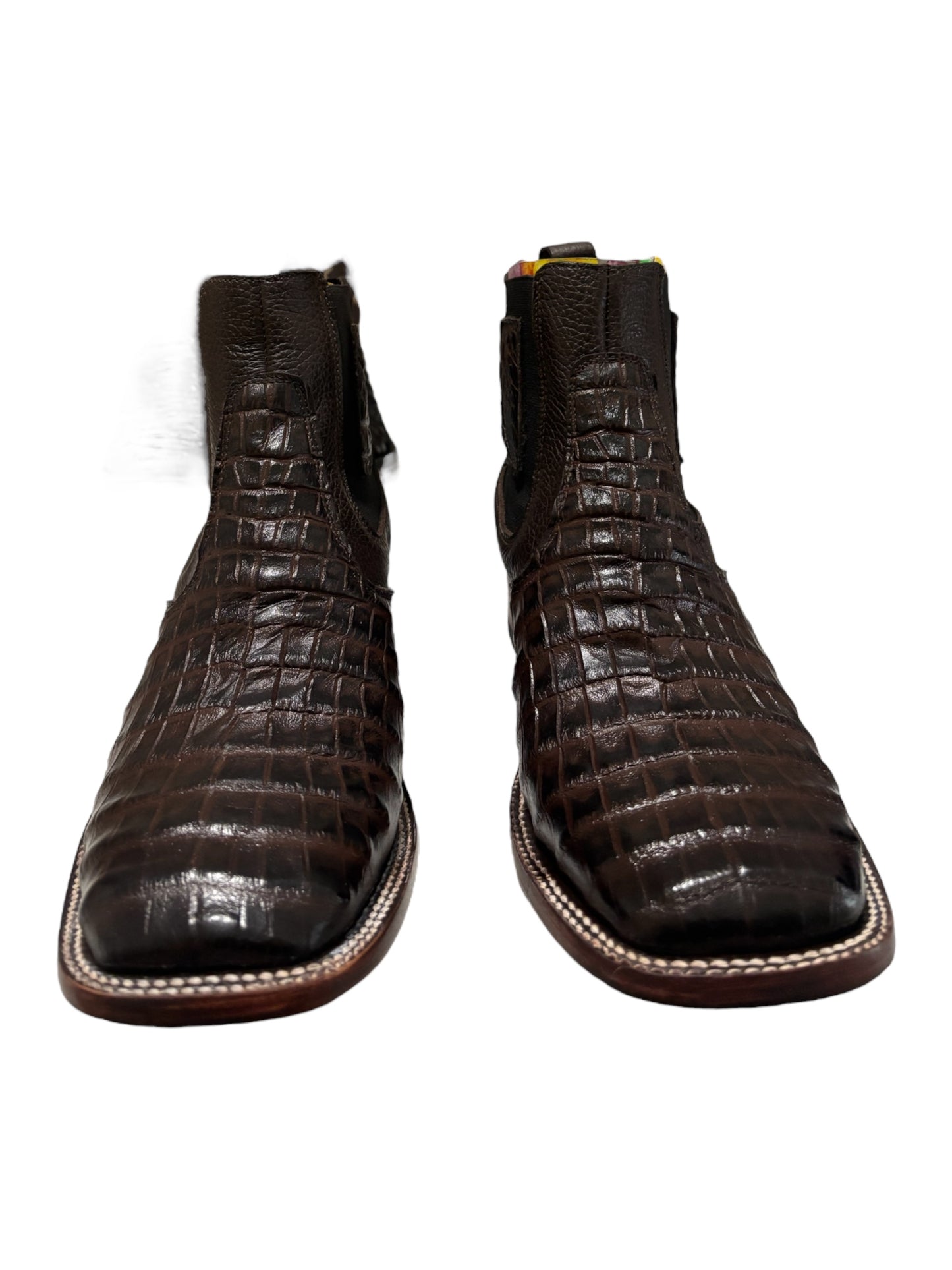 Botin De Coccodrillo grabado Cafe