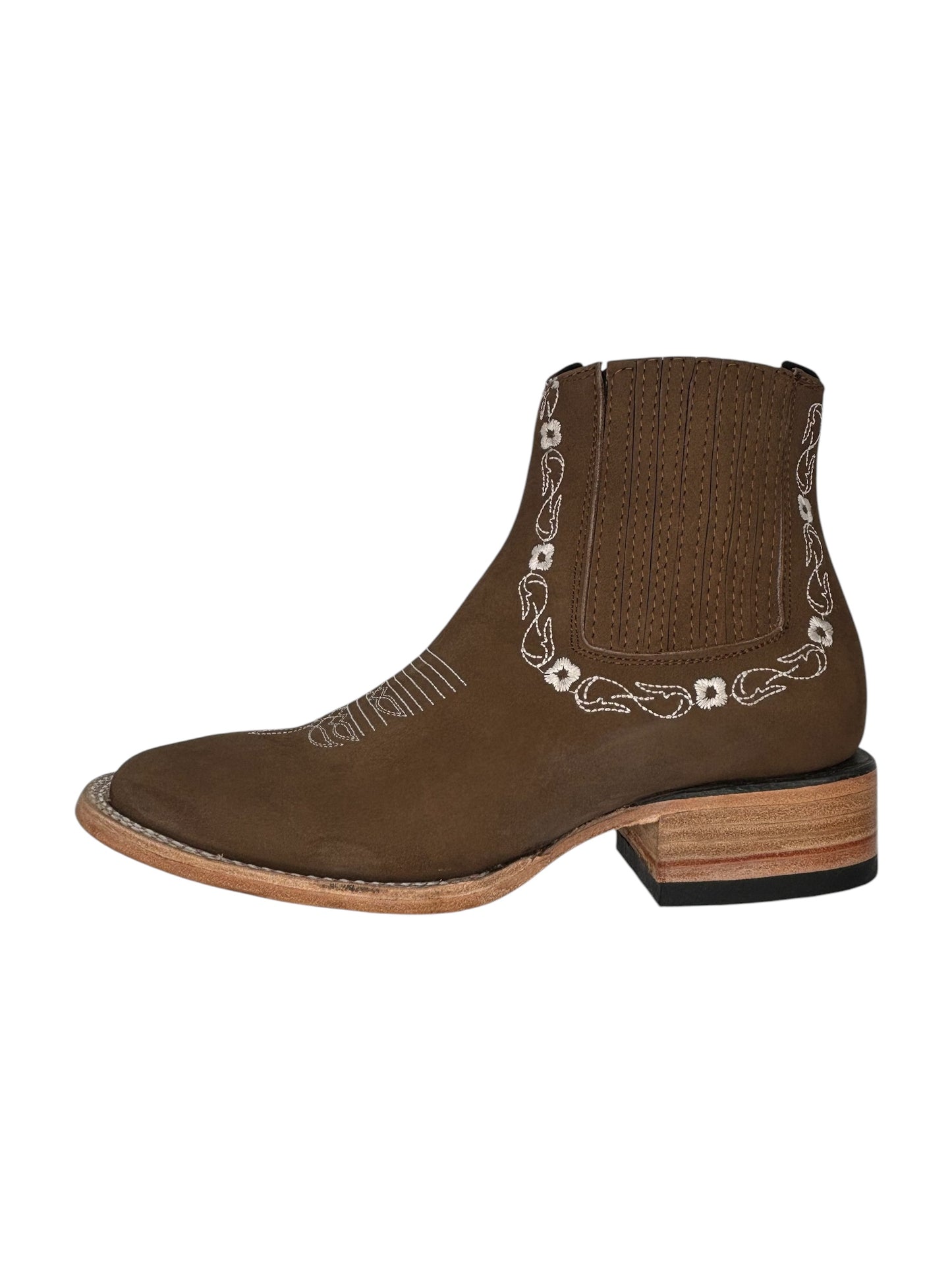 Botin mujer bordado 100% piel