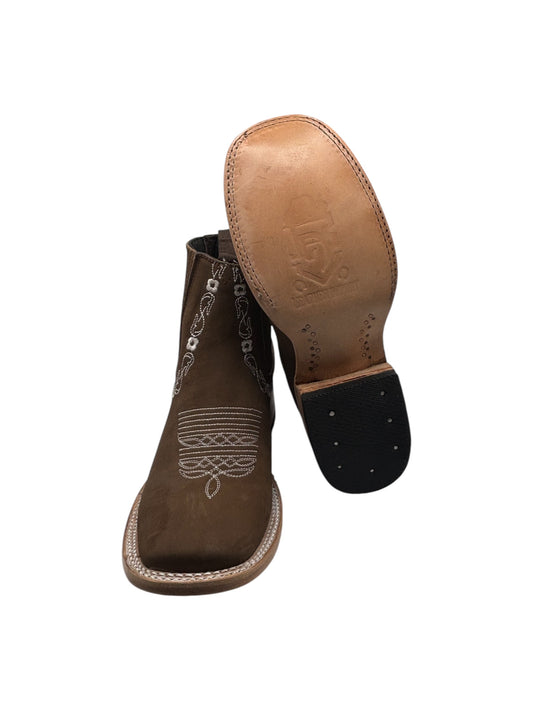 Botin mujer bordado 100% piel