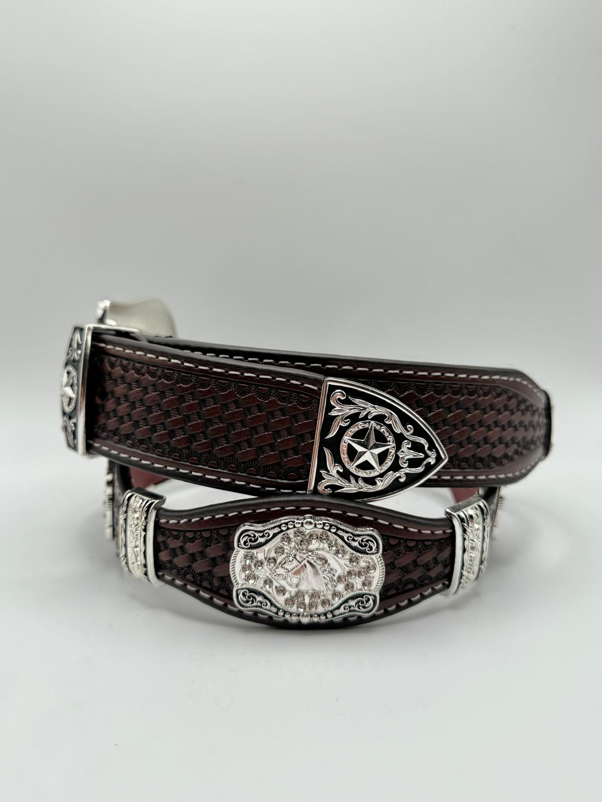 Brown Stallion Western Concho Belt