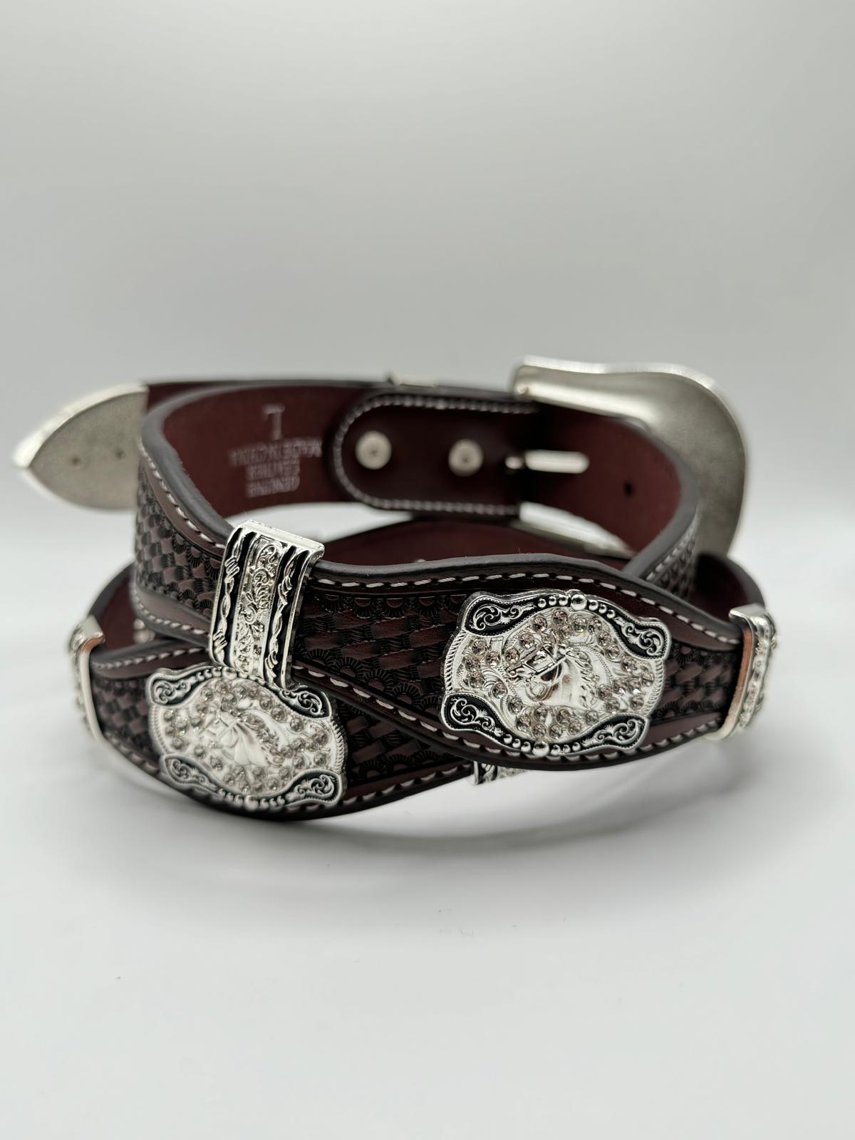 Brown Stallion Western Concho Belt