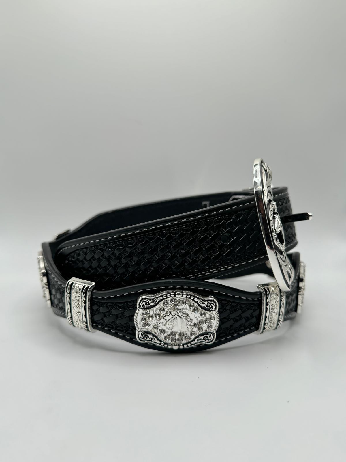 "Black Stallion Western Concho Belt"